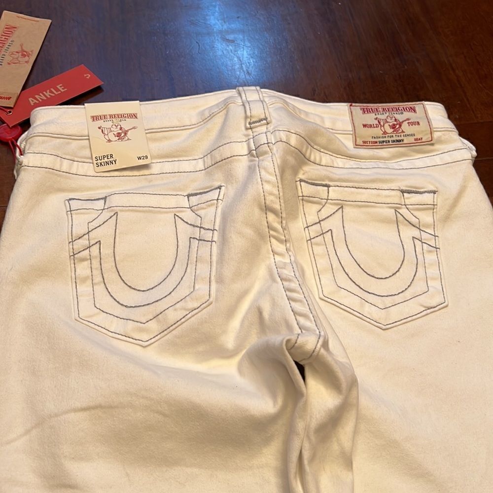 True Religion Super Skinny Ankle Optic White Gray Anvl SN size 29 NWT - Picture 6 of 14